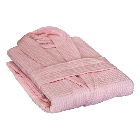 Domus: Waffel Bath Robe; Medium, 1pc, Pink
