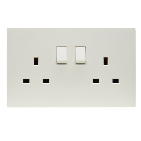 Domus: Twin 13A Switched Socket; 250V, White 1