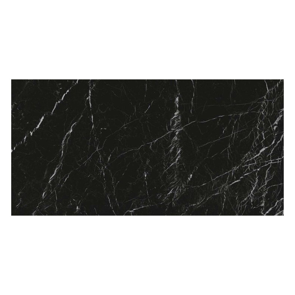 Grande Marble Look Elegant Black Lux M11M: Polished Porcelain Tile; (120.0×240