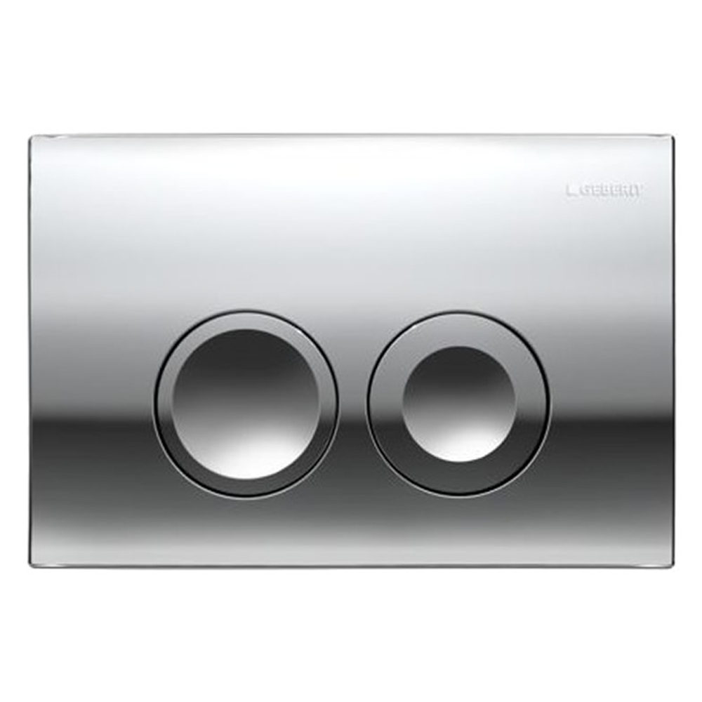 Geberit: Delta 25 Actuator Plate For Dual Flush, Bright Chrome plated 1