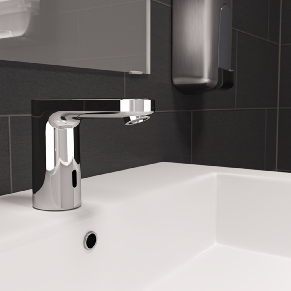 Vernis Blend: Electronic Basin Mixer For Cold/Pre Adjusted Water -Mains Operated, Chrome Plated