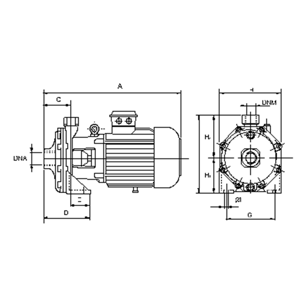 DAB-K: 80/300 T Twin-impeller centrifugal pump 400D/50 IE3