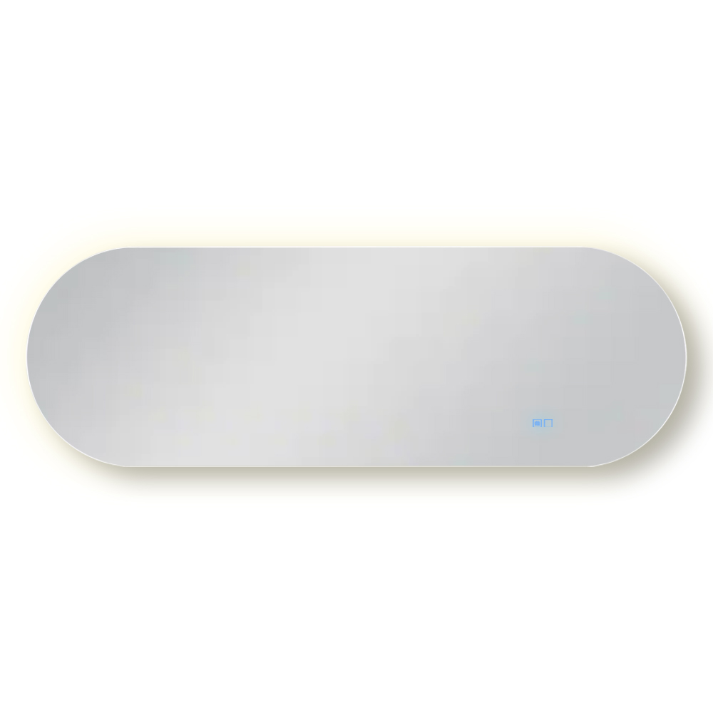 Backlit Mirror With LED Lights + Demister Pad + Touch Control; (150×50)cm 1