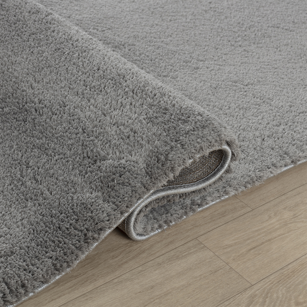 Ufuk: Puffy Plain Carpet Rug; (160x230)cm, Grey