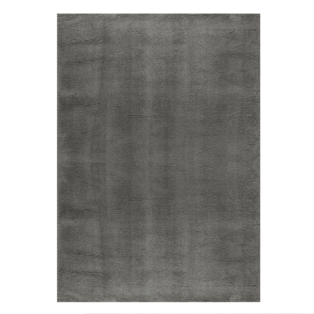 Ufuk: Puffy Plain Carpet Rug; (80×150)cm, Grey 1