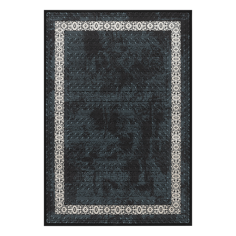 Ufuk: Retro Tribal Pattern Carpet Rug; (100×300)cm, Onyx 1