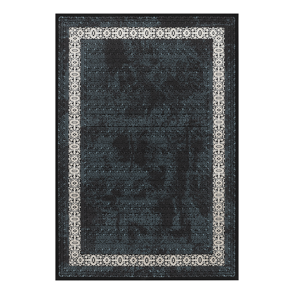 Ufuk: Retro Tribal Pattern Carpet Rug; (100×400)cm, Onyx 1