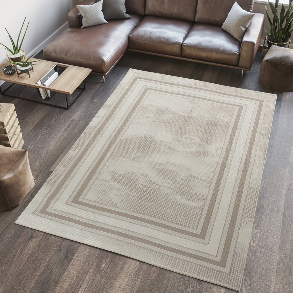 Ufuk: Sultan Pincheck Pattern Carpet Rug; (160x230)cm, Grey