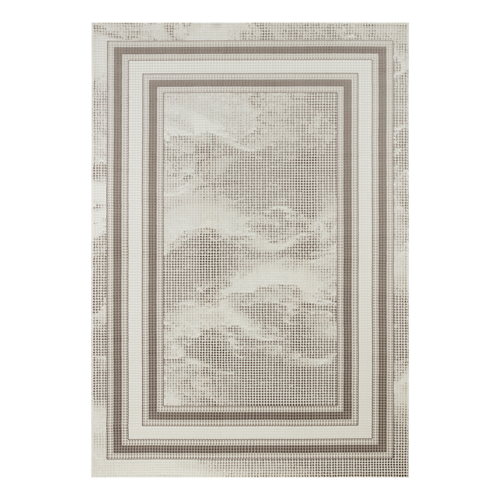 Ufuk: Sultan Pincheck Pattern Carpet Rug; (100×400)cm, Grey 1