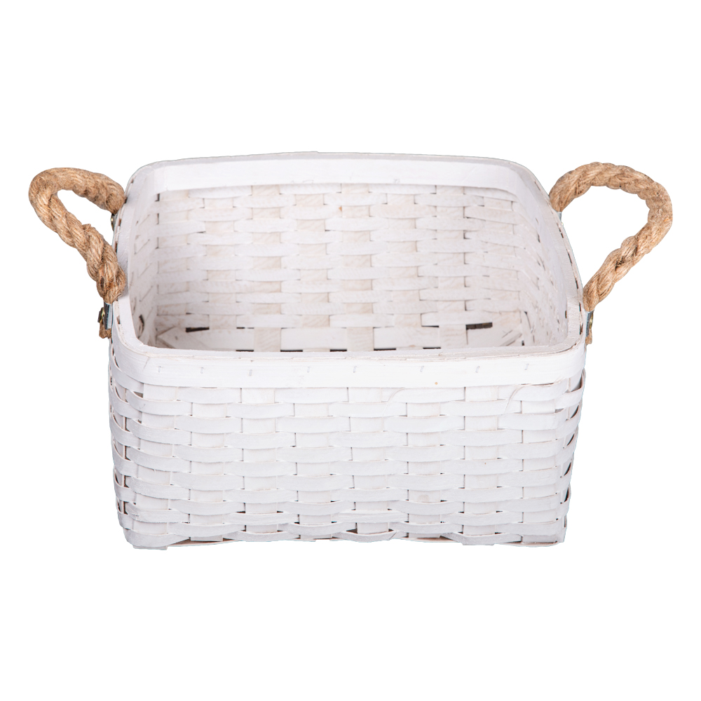 Domus: Square Willow Basket; (29x29x16)cm Medium, White 1