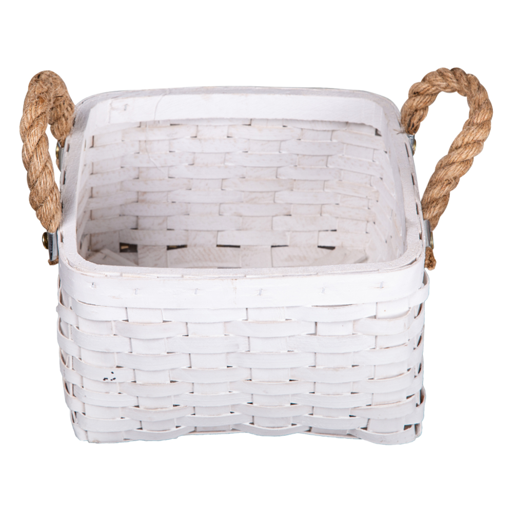 Domus: Square Willow Basket; (22x22x14)cm Small, White 1