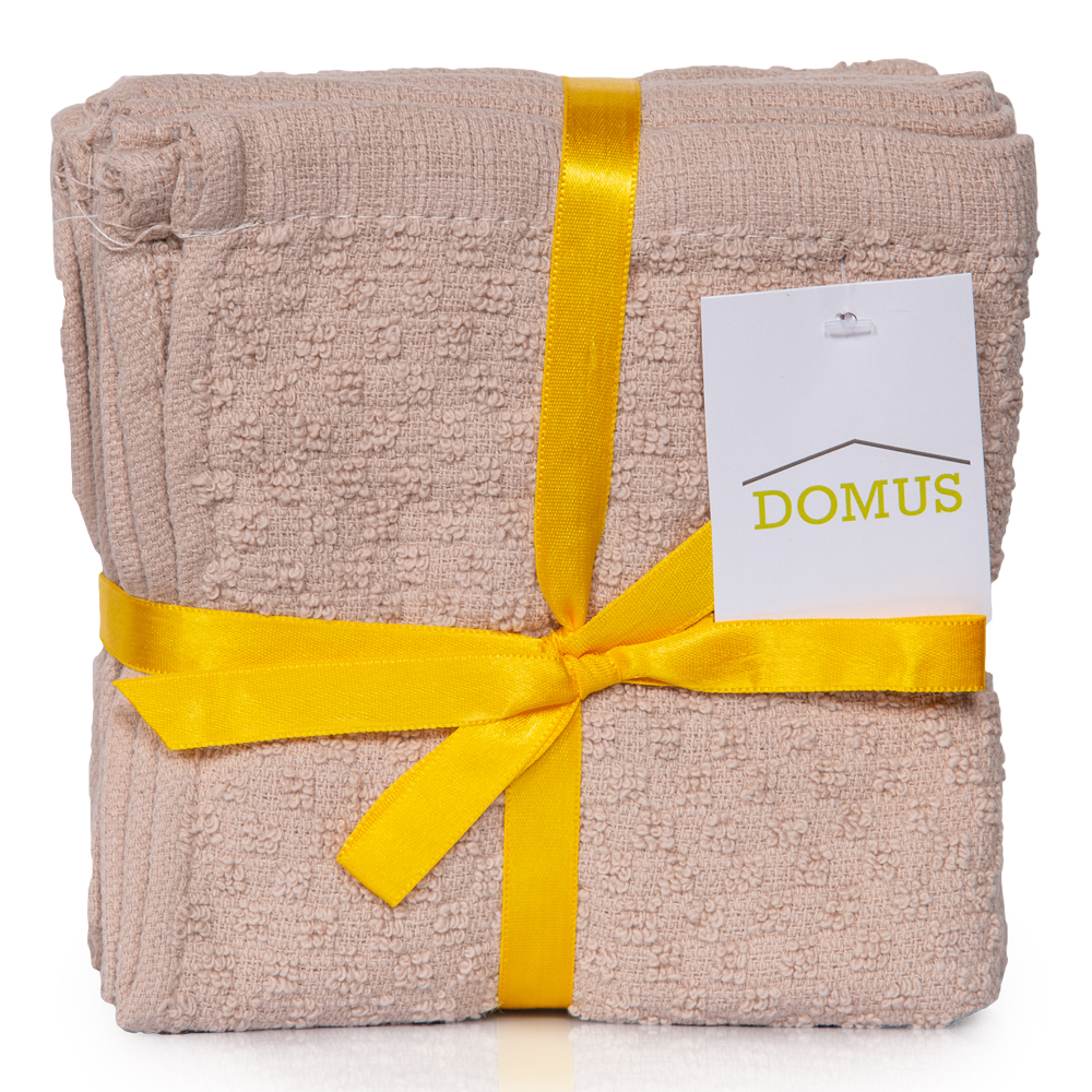Domus: Popcorn Wash Cloth; (30×30)cm 8pieces Set, Beige 1
