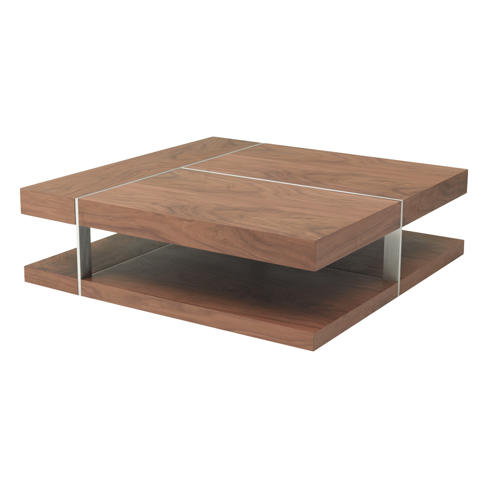 Coffee Table; (120x120x35)cm, Walnut Veneer 1