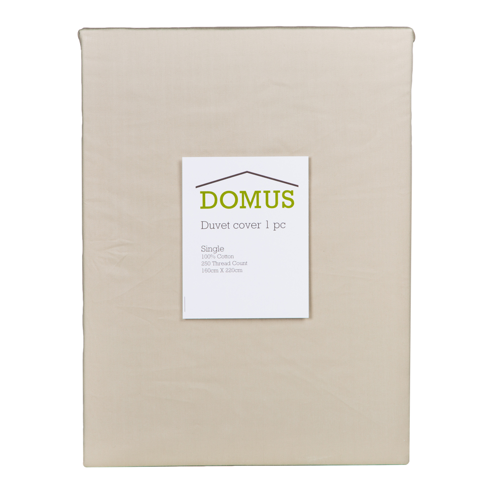 Domus: Duvet Cover Single 250Tc 100% Cotton; (160×220)cm, Stone 1