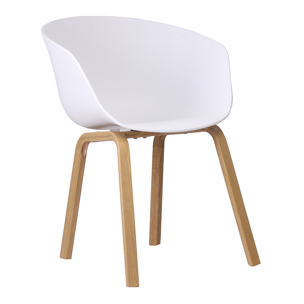 Leisure Chair With Wooden Legs And Back Rest; H75cm, White 1