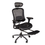 High Back Office Chair With Back And Foot Rest, Mesh; (125x68x77)cm, Black