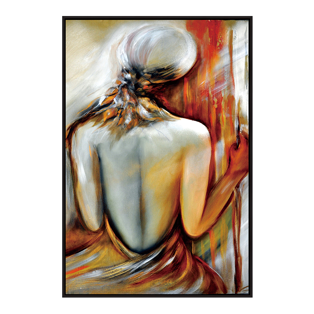 Girl/woman Oil/Printed Painting + Frame; (80x120)cm