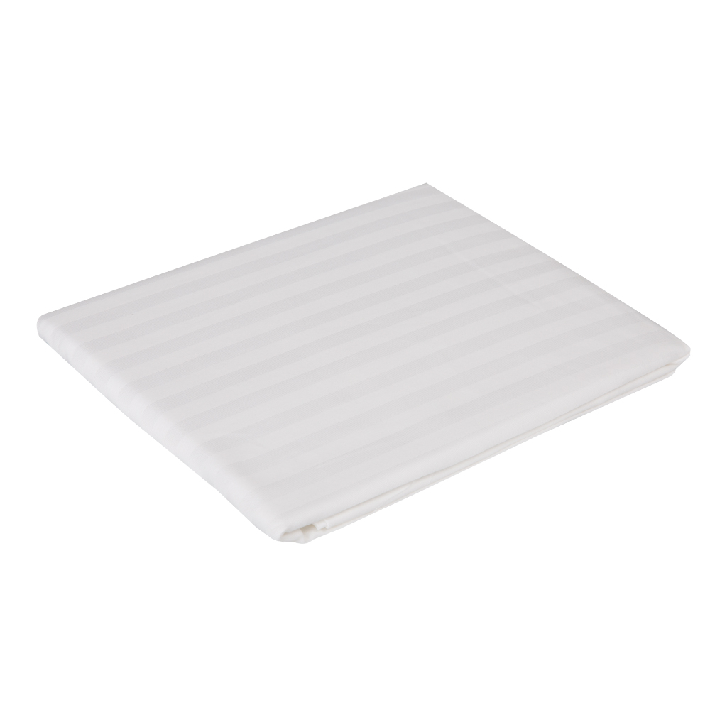 Domus: Standard Pillow Case Set 2Pcs, 1cm Striped; (50x75)cm, White