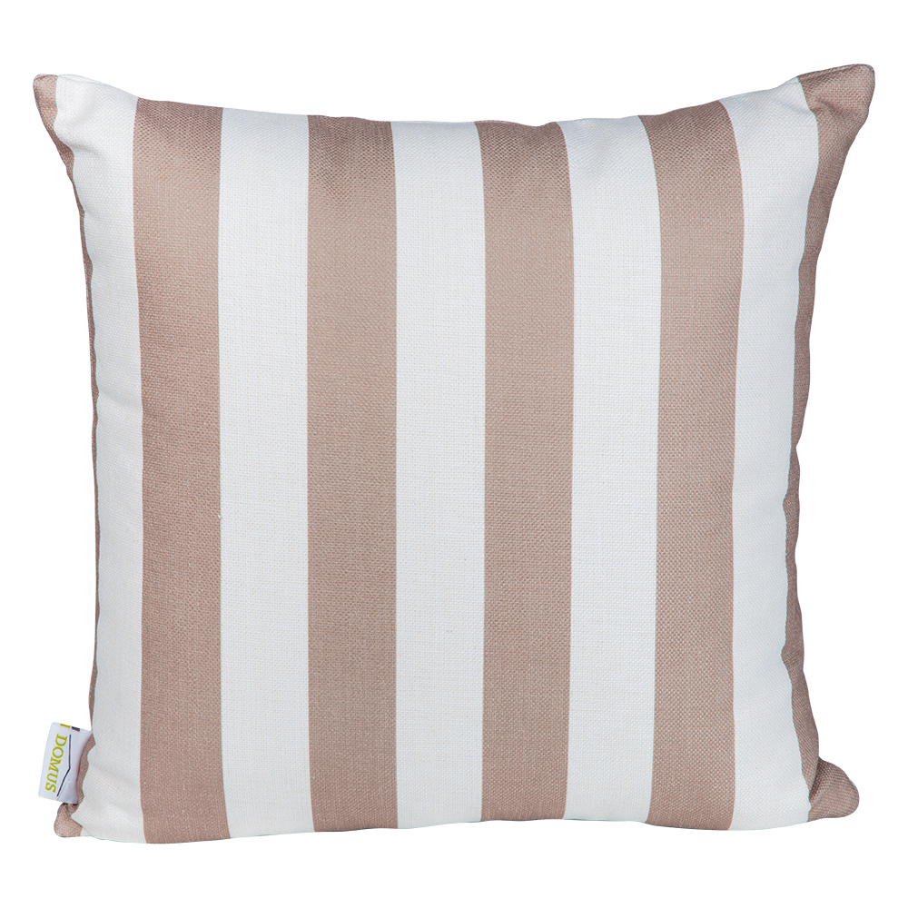 Domus: Outdoor Pillow; (45×45)cm, Taupe Stripes 1