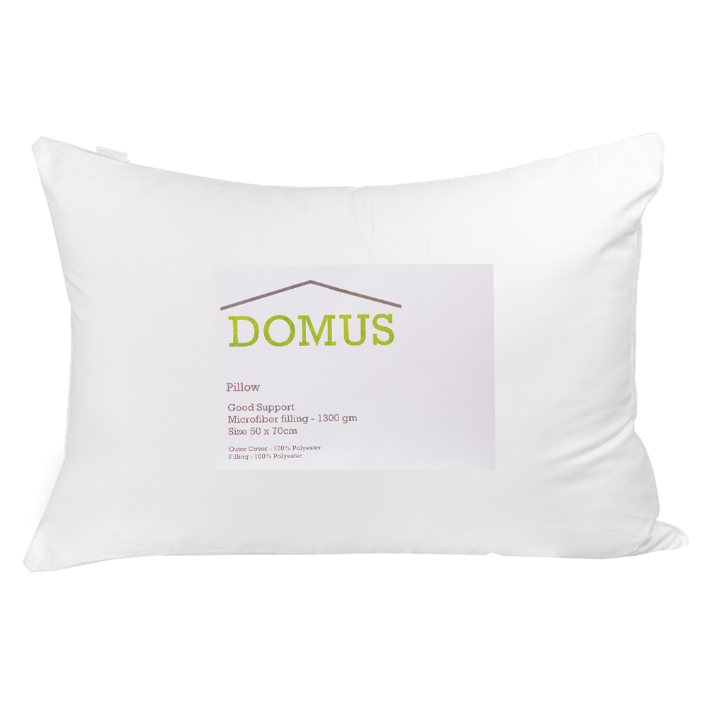 Domus: Standard Pillow 1pc, 1300GMS; (50×70)cm, White 1
