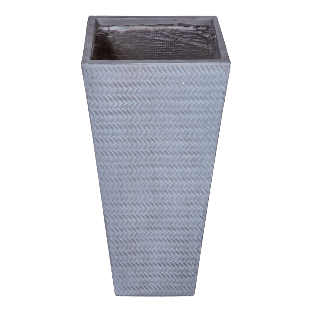 Fibre Clay Pot: Medium (32x32x65)cm, Grey 1