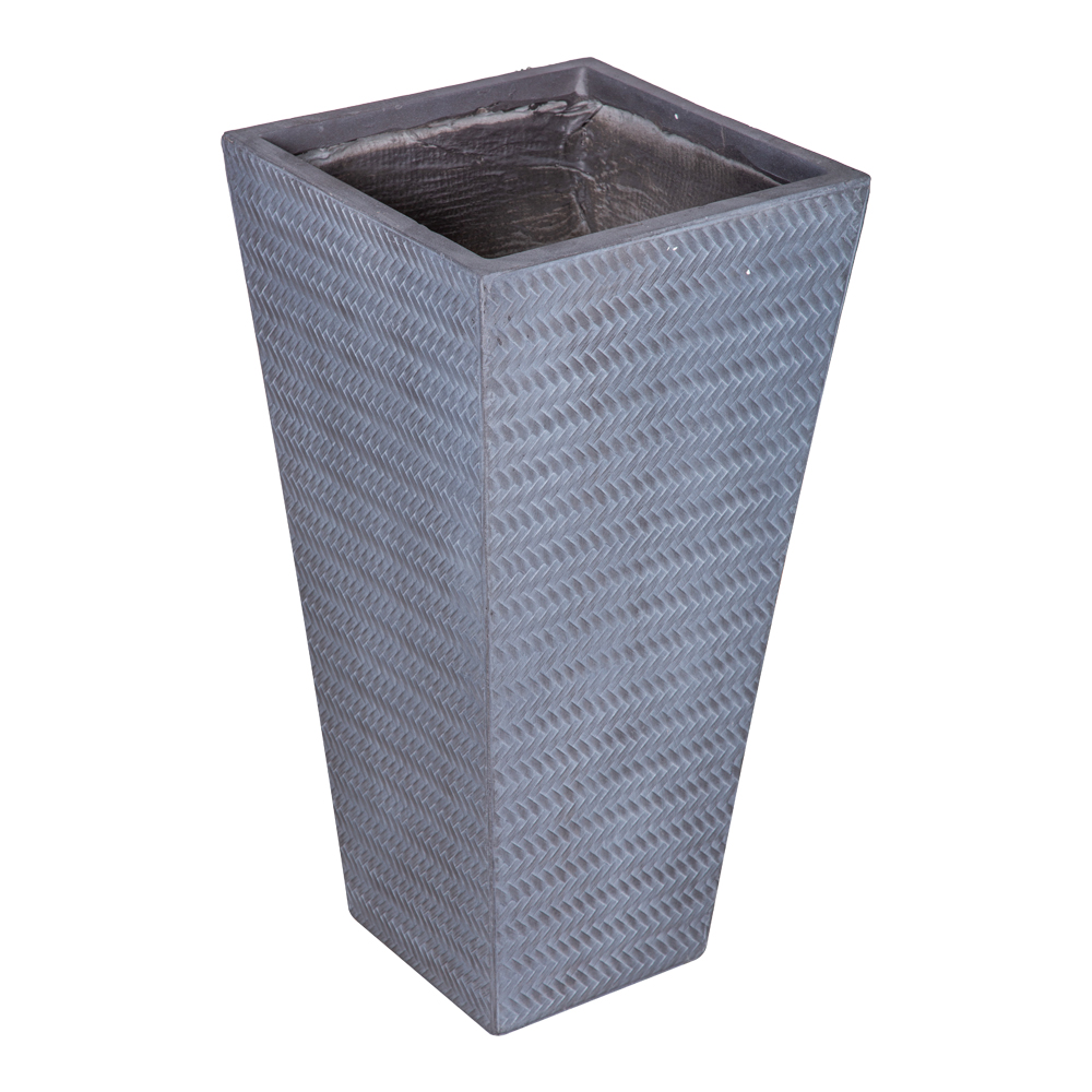 Fibre Clay Pot: Medium (32x32x65)cm, Grey