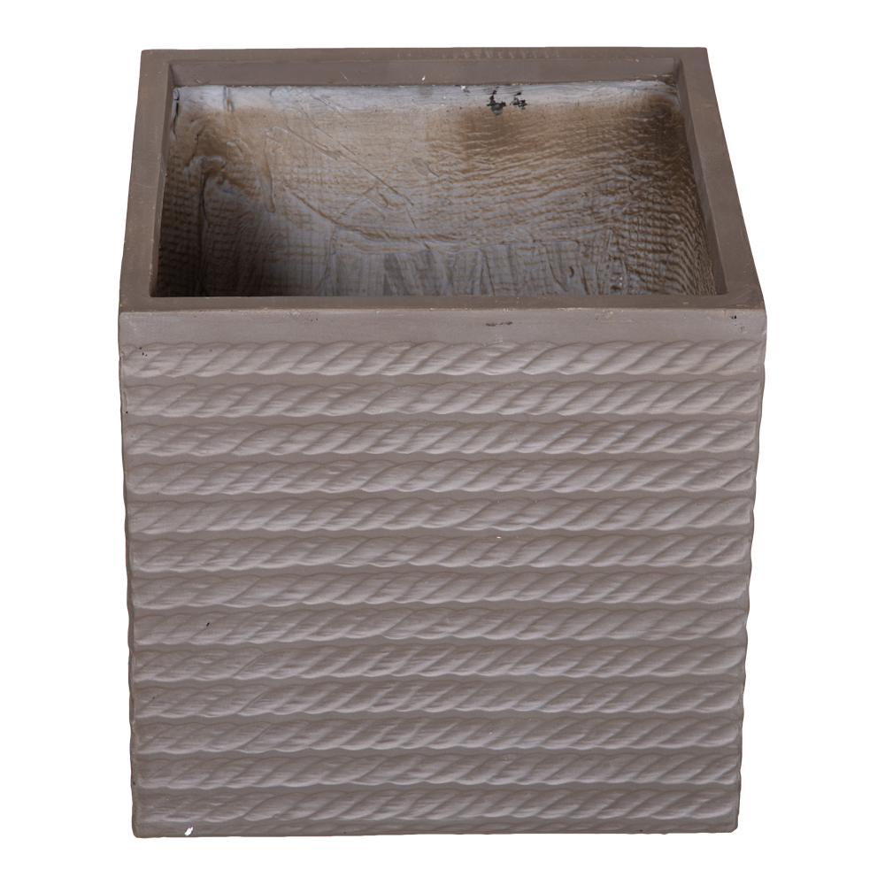 Fibre Clay Pot: Medium (37x37x37)cm, Brown