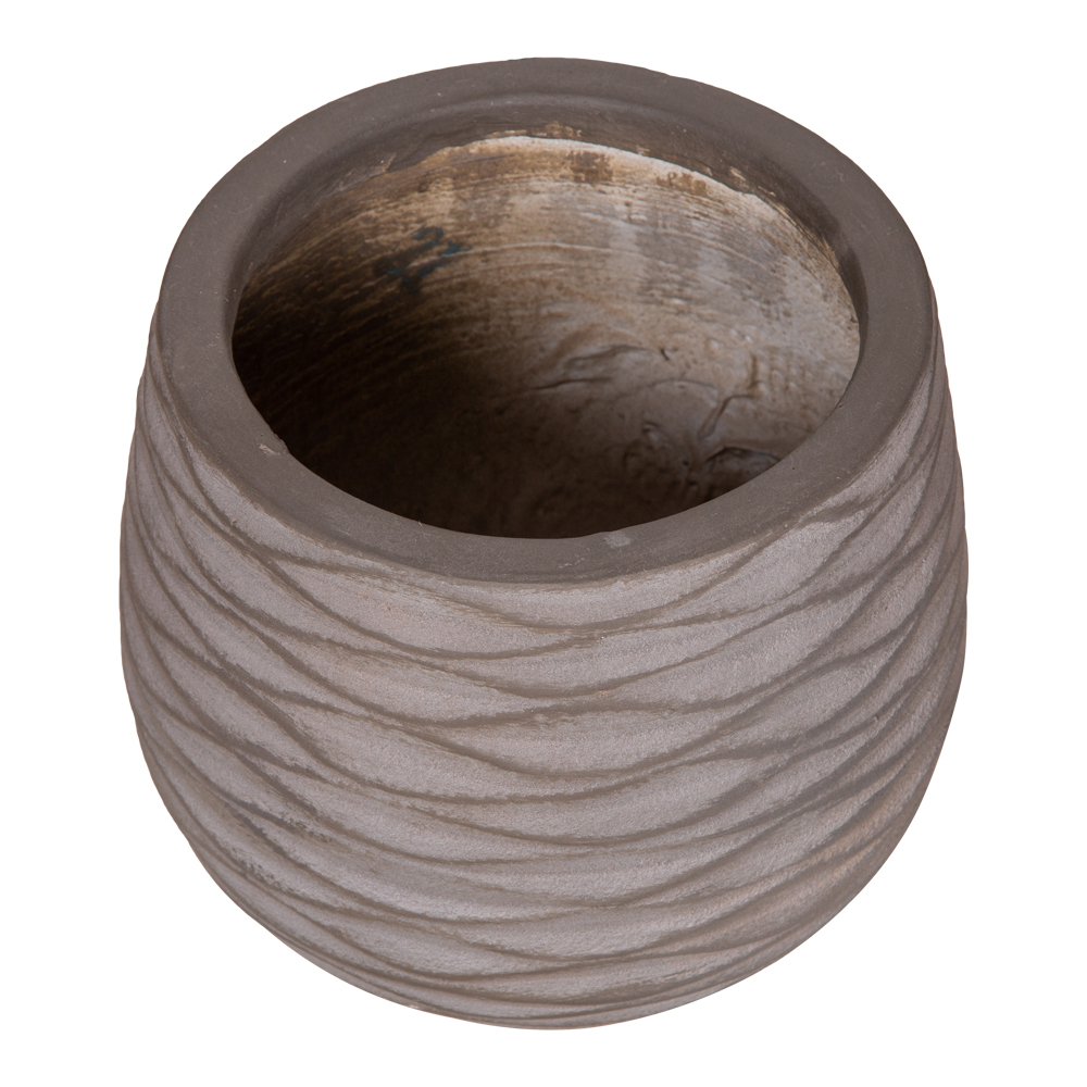 Fibre Clay Pot: Small (19.5x19.5x17)cm, Brown