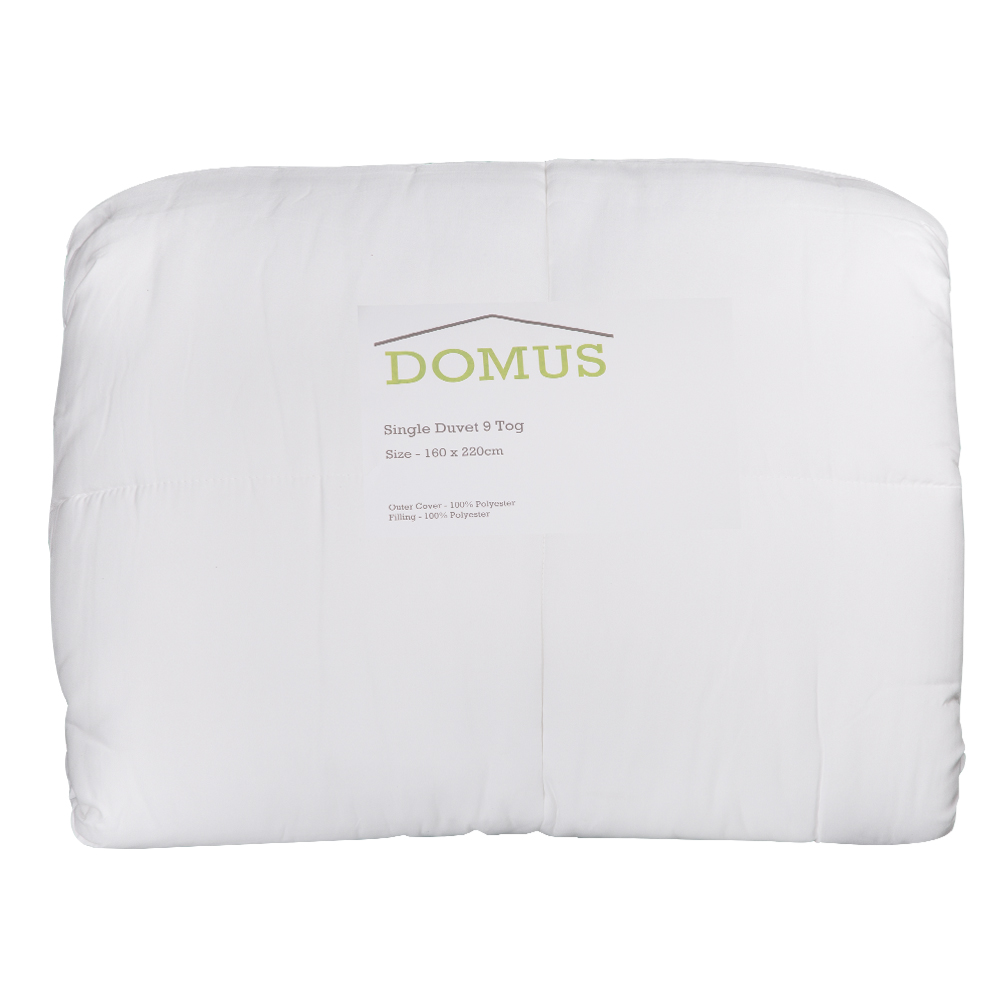 Domus: Single Duvet 1pc; 9TOG 120GSM; (160×220)cm, White 1