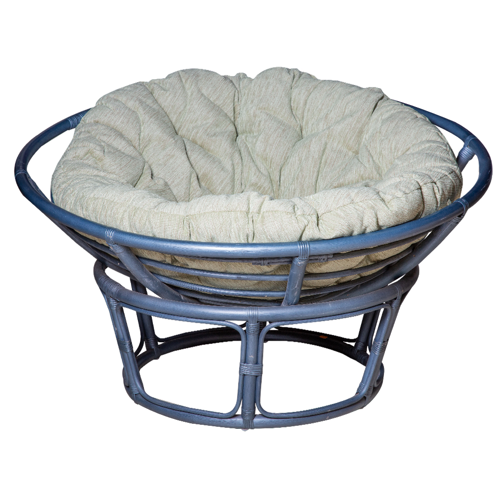 Rattan Furniture: Standard Papasan Chair with Cushion, Serenity Blue 1