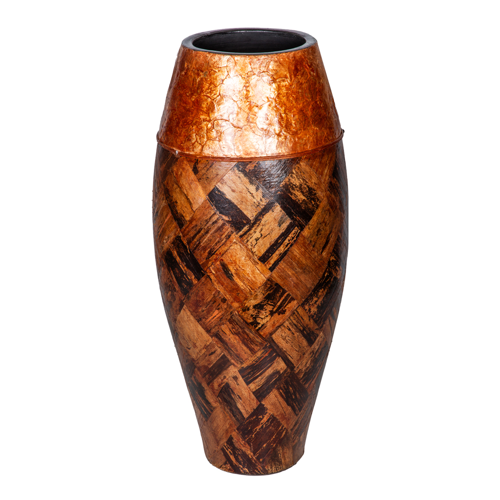 Terracota Vase; Banana Bark With Seashell 1