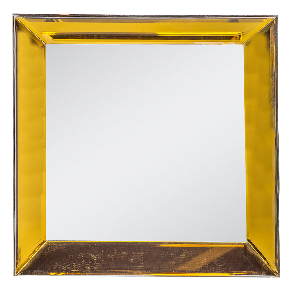 Square Wall Mirror With Frame; (40×40)cm, Gold 1