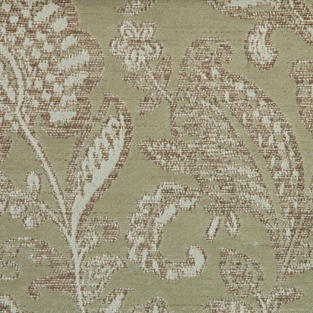 Ashley Chenille Collection: D-Decor Floral Pattern Upholstery Fabric; 140cm, Light Brown 1