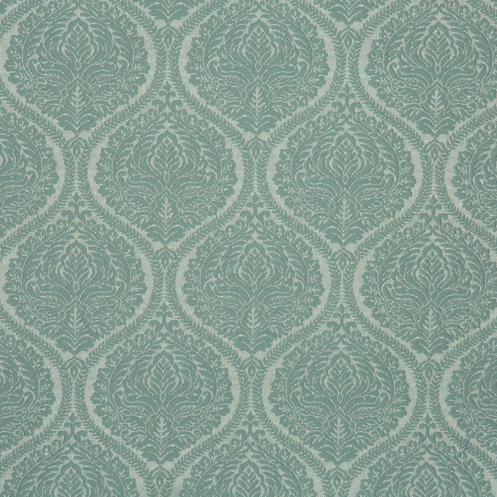 Laurena Jaipur Collection: Ddecor Damask Patterned Furnishing Fabric, 280cm, Teal Blue 1