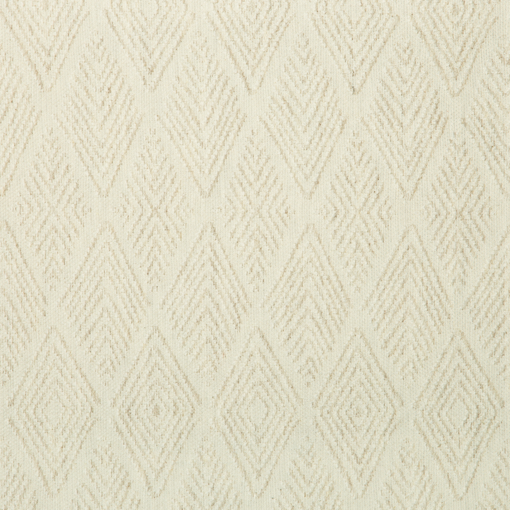 Jambo: Ferri Textured Diamond Tribal Pattern Furnishing Fabric, 290cm, Ivory White 1