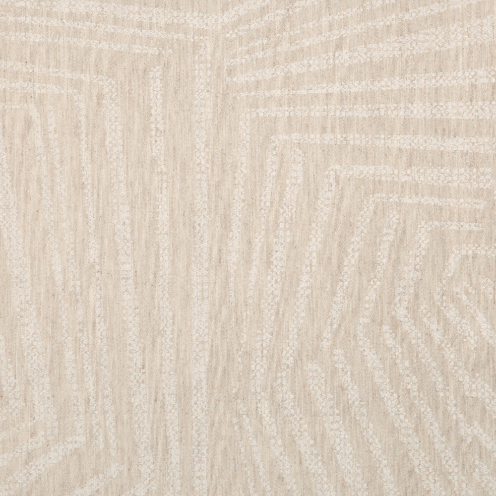 Kisumu: Ferri Geometric Linear Pattern Furnishing Fabric; 290cm, Cream 1