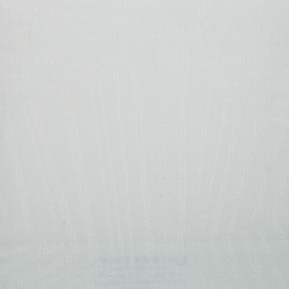 Kisumu: Ferri Geometric Linear Pattern Furnishing Fabric; 290cm, White 1