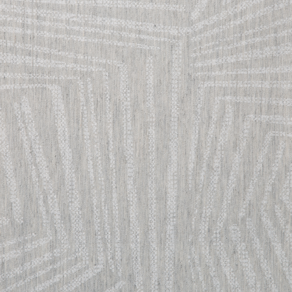 Kisumu: Ferri Geometric Linear Pattern Furnishing Fabric; 290cm, Light Grey 1
