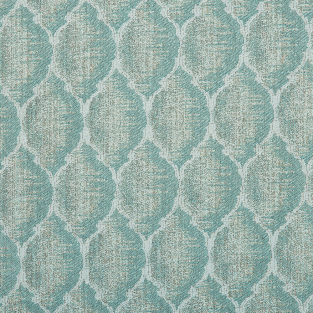 Mysore Collection: Neptune Quatrefoil Pattern Polyester Fabric; 280cm, Light Blue 1