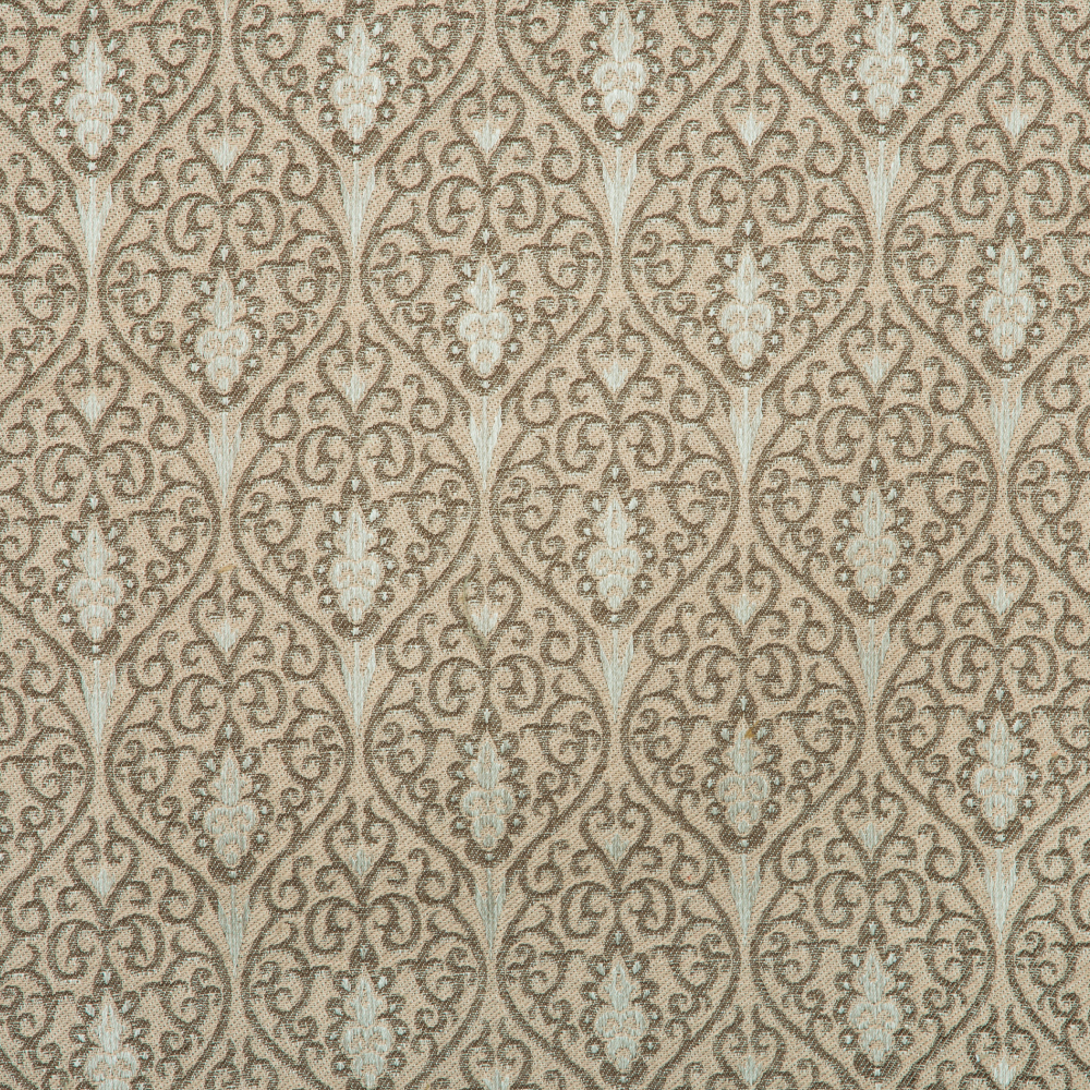 Mysore Collection: Neptune Damask Pattern Polyester Fabric; 280cm, Beige 1
