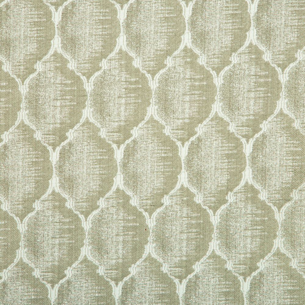 Mysore Collection: Neptune Quatrefoil Pattern Polyester Fabric; 280cm, Silver Grey 1