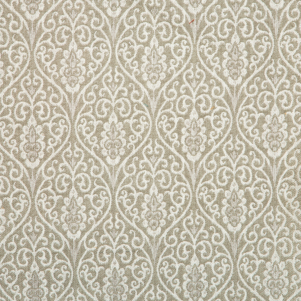 Mysore Collection: Neptune Damask Pattern Polyester Fabric; 280cm, Silver Grey 1