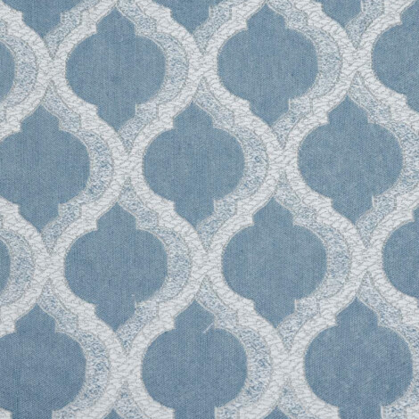 Neo: Beekalene Quartrefoil Patterned Furnishing Fabric, 280cm, Blue/Grey 1