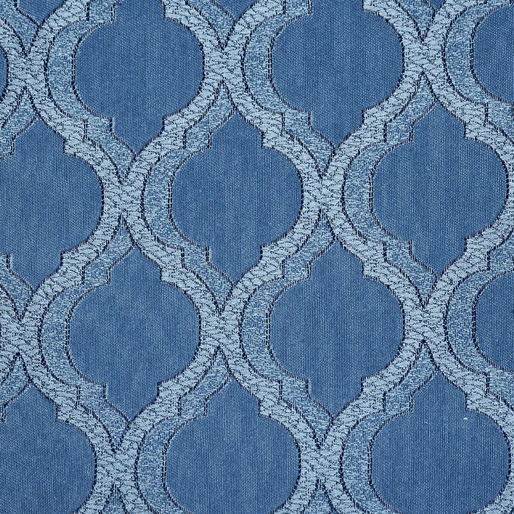 Neo: Beekalene Quartrefoil Patterned Furnishing Fabric, 280cm, Blue 1