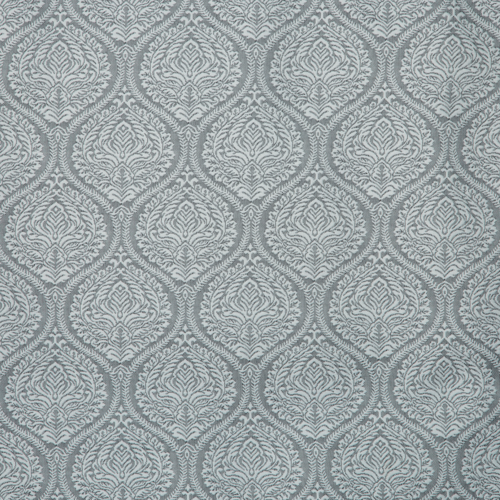 Newton Collection: Floral Quarterfoil Curtain Fabric; 288cm, Spanish Grey 1