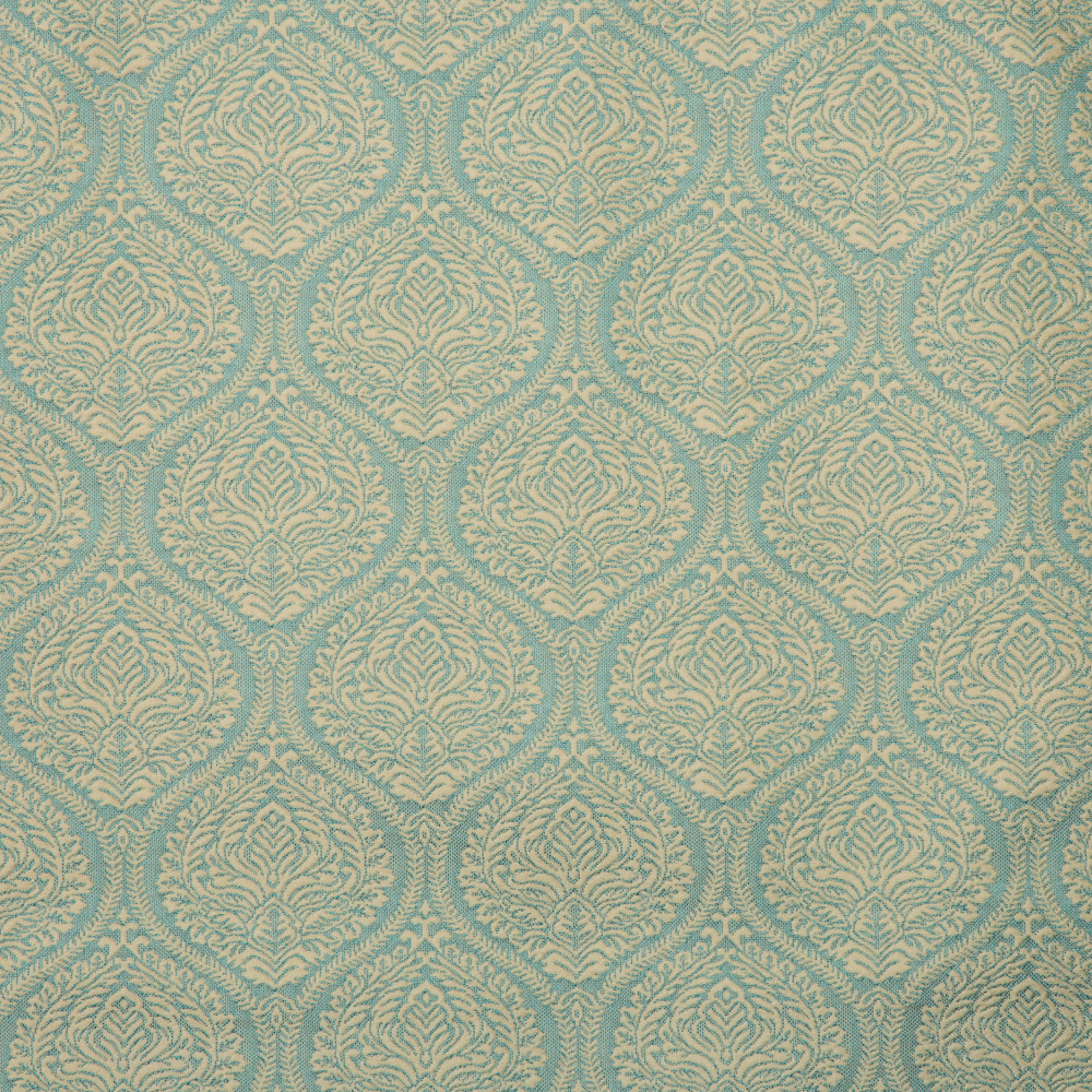 Newton Collection: Floral Quarterfoil Curtain Fabric; 288cm, Sage Green 1