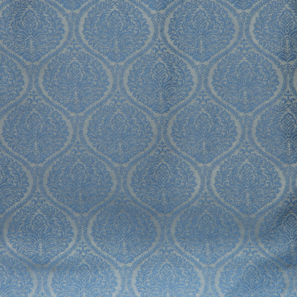 Newton Collection: Quarterfoil Curtain Fabric; 288cm, Blue 1