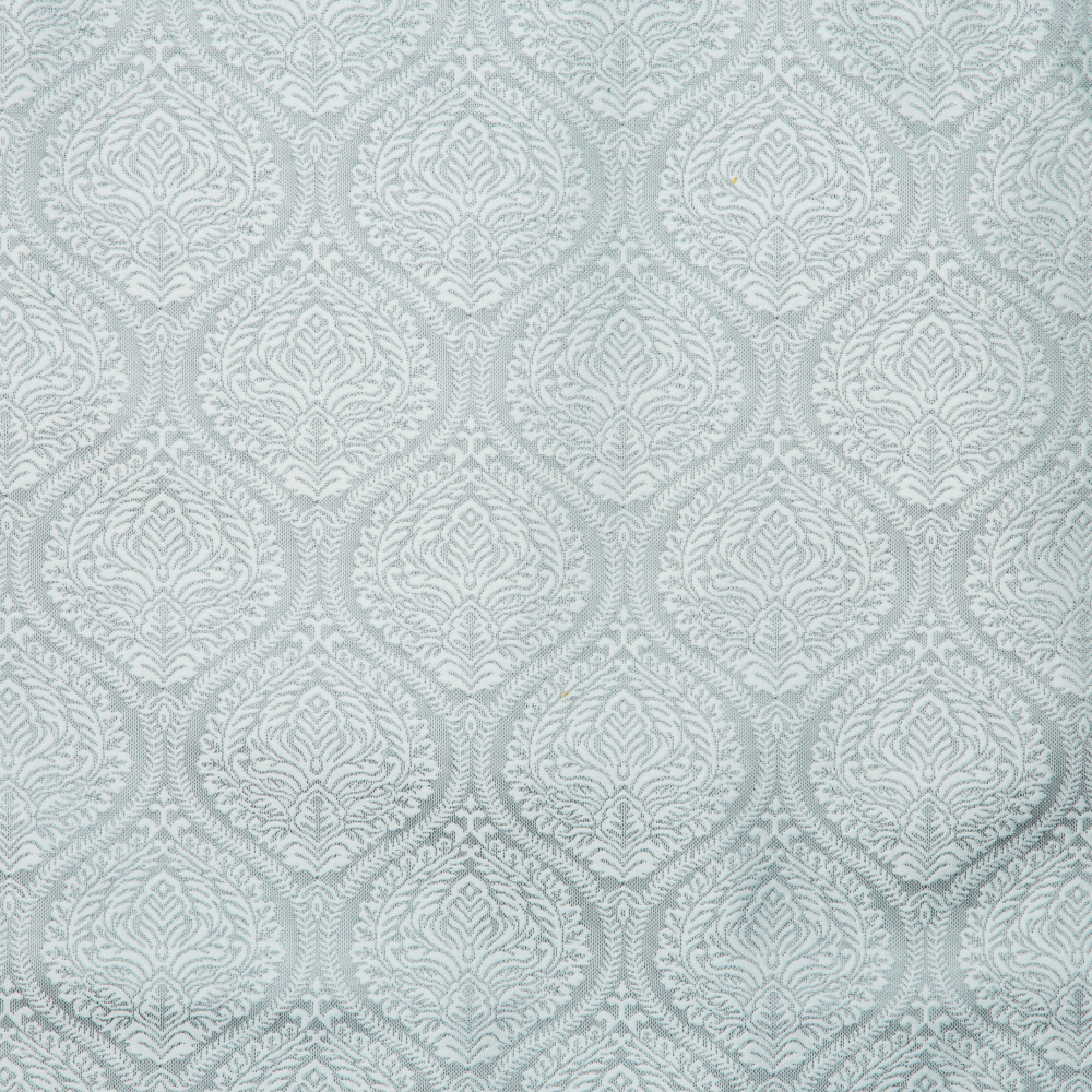 Newton Collection: Floral Quarterfoil Curtain Fabric; 288cm, Ash Grey 1