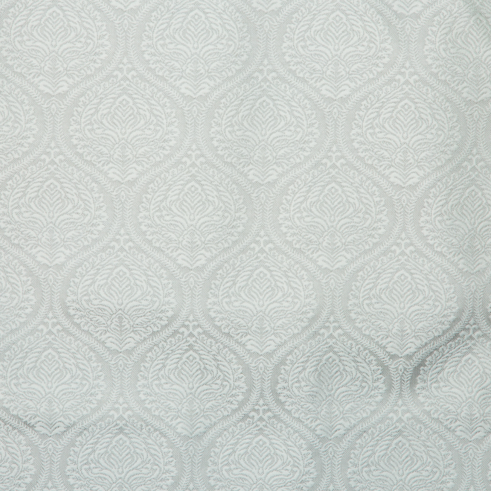 Newton Collection: Floral Quarterfoil Curtain Fabric; 288cm, Grey 1
