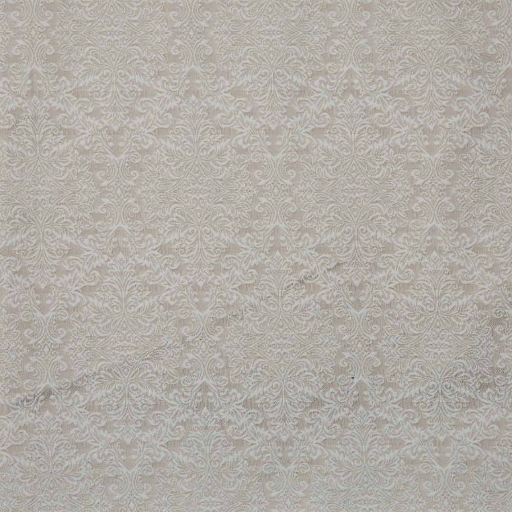 Newton Collection: Diamond Damask Curtain Fabric; 288cm, Grey 1